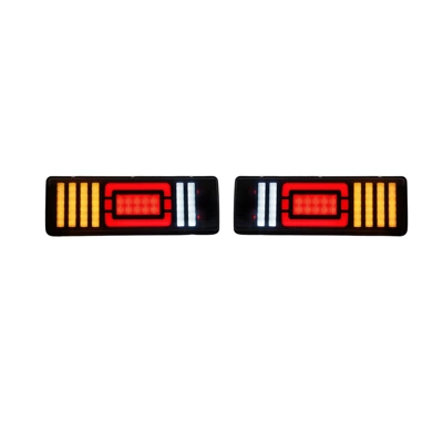Toyota Lc79 Pickup Truck Modified Led Rear Bumper Lights, High-Brightness Sequential Turn Signal Rear Fog Lights, Non-Destructive Installation (Tail light) - blackened-37526518cm