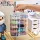 Beaded Storage Box Multi-layer Glass Crystal Beads Jewelry Split Transparent Stackable Desktop Handmade DIY Material Box