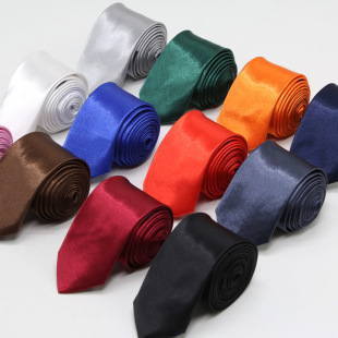 Solid color narrow version of the bright tie men's formal polyester silk casual fashion hand tie manufacturers spot wholesale