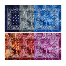 扎染腰果花55*55CM纯棉方巾BANDANA 户外骑行嘻哈头巾 现货批发