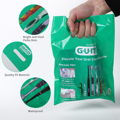 定制多色印刷手提袋 东莞厂家牙刷洗漱用品小尺寸PE塑料四指袋|ms