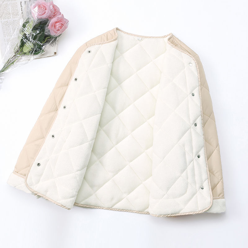 加绒加厚羽绒棉内胆棉衣女短款棉袄冬季内穿打底棉服贴身保暖外套