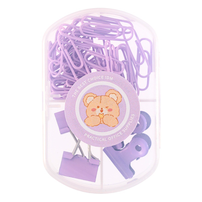 Clip de papel creativo clip de cola larga combinación vinculante lindo estudiante papelería clip de papel clip de cabeza redonda clip de boleto papelería traje