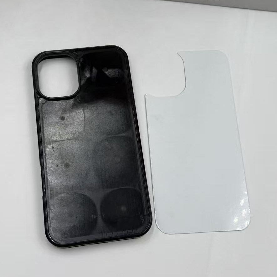 内外凹槽适用iPhone16promax热转印二合一空白手机壳TPU+PC配铝片