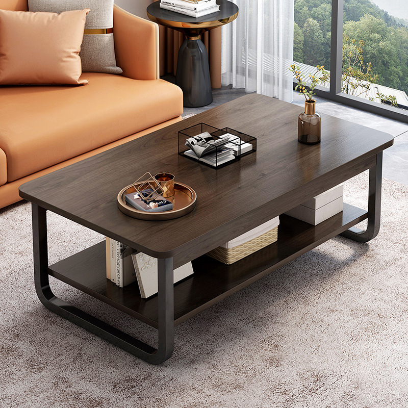 Coffee Table for Living Room, Suitable for Small Apartments and Rental Houses, Simple Sofa Tea Table, Modern Minimalist Square Double-Layer Small Table