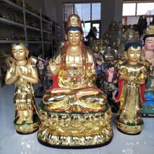 观世音大士佛堂供奉20寸30寸送子观音金身铜胎大菩萨南海观音铜佛