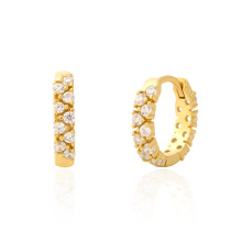 YHE0701 跨境轻奢耳扣 s925银双排满钻耳环简约百搭高级感耳饰女