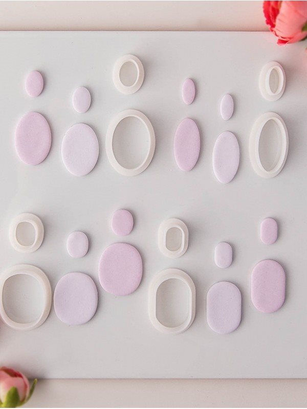 Geometric Soft Clay Earrings Clay Molds Oval 6-Piece Set Decorative Accessories with Cutting Molds and Handmade Tools