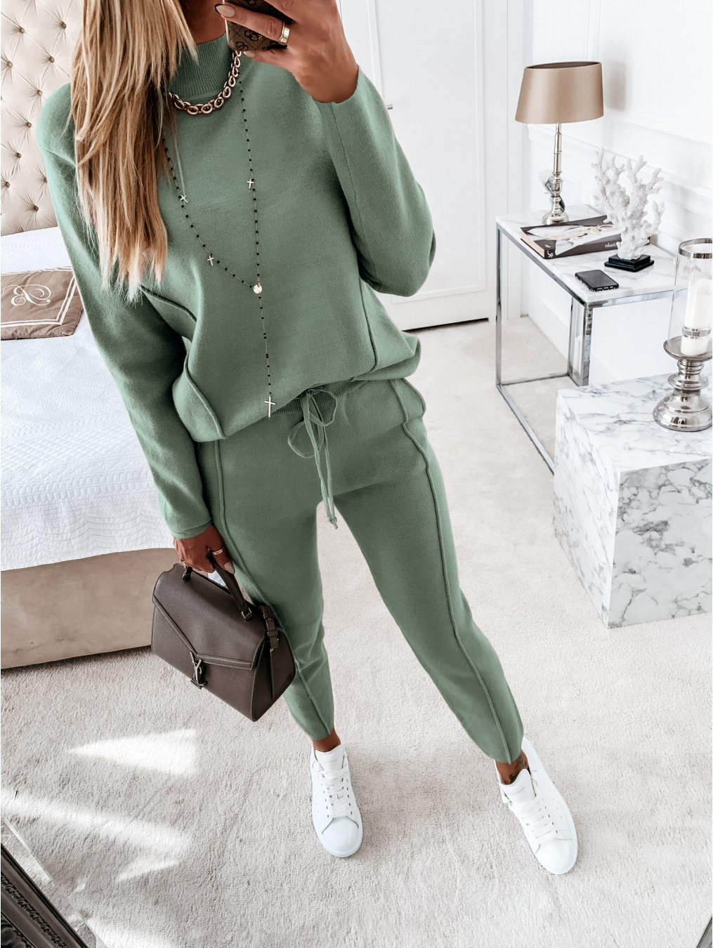Daily Street Women's Casual Solid Color Cotton Blend Polyester Pants Sets Pants Sets display picture 5