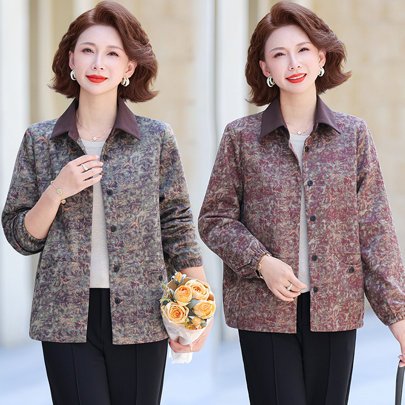 2026 New Spring and Autumn Loose Slimming Jacket for Middle-Aged Mothers, Versatile and Stylish Casual Coat 2026 New Spring and Autumn Loose Slimming Jacket for Middle-Aged Mothers, Versatile and Stylish Casual Coat