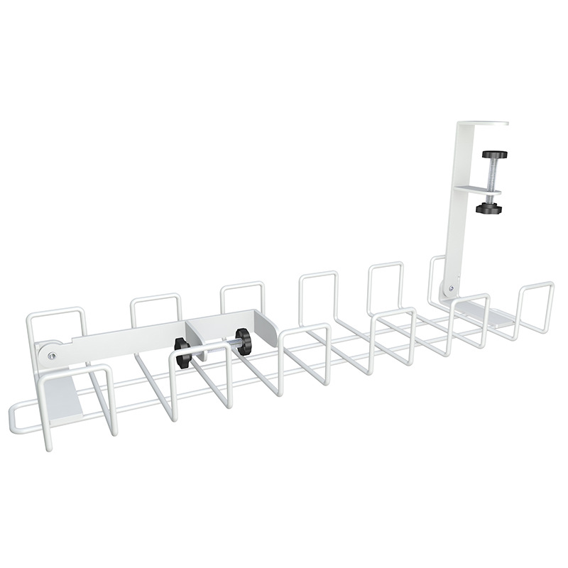 Transfronterizo en stock rack de almacenamiento sin perforaciones debajo de la Mesa socket de alambre rack de almacenamiento escritorio ordenado organizador rack cesta colgante