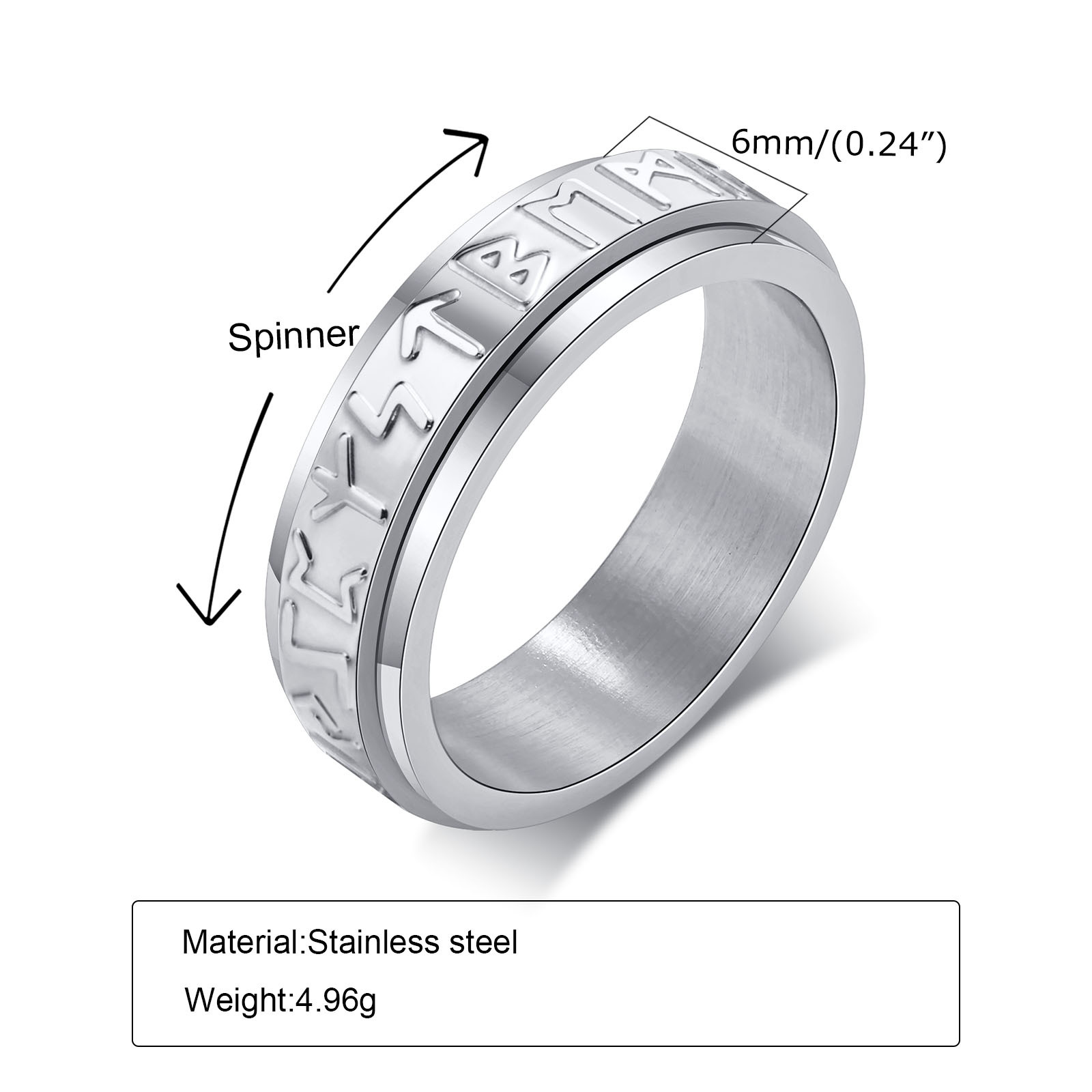 Fashion Letter Stainless Steel Rings Plating Stainless Steel Rings