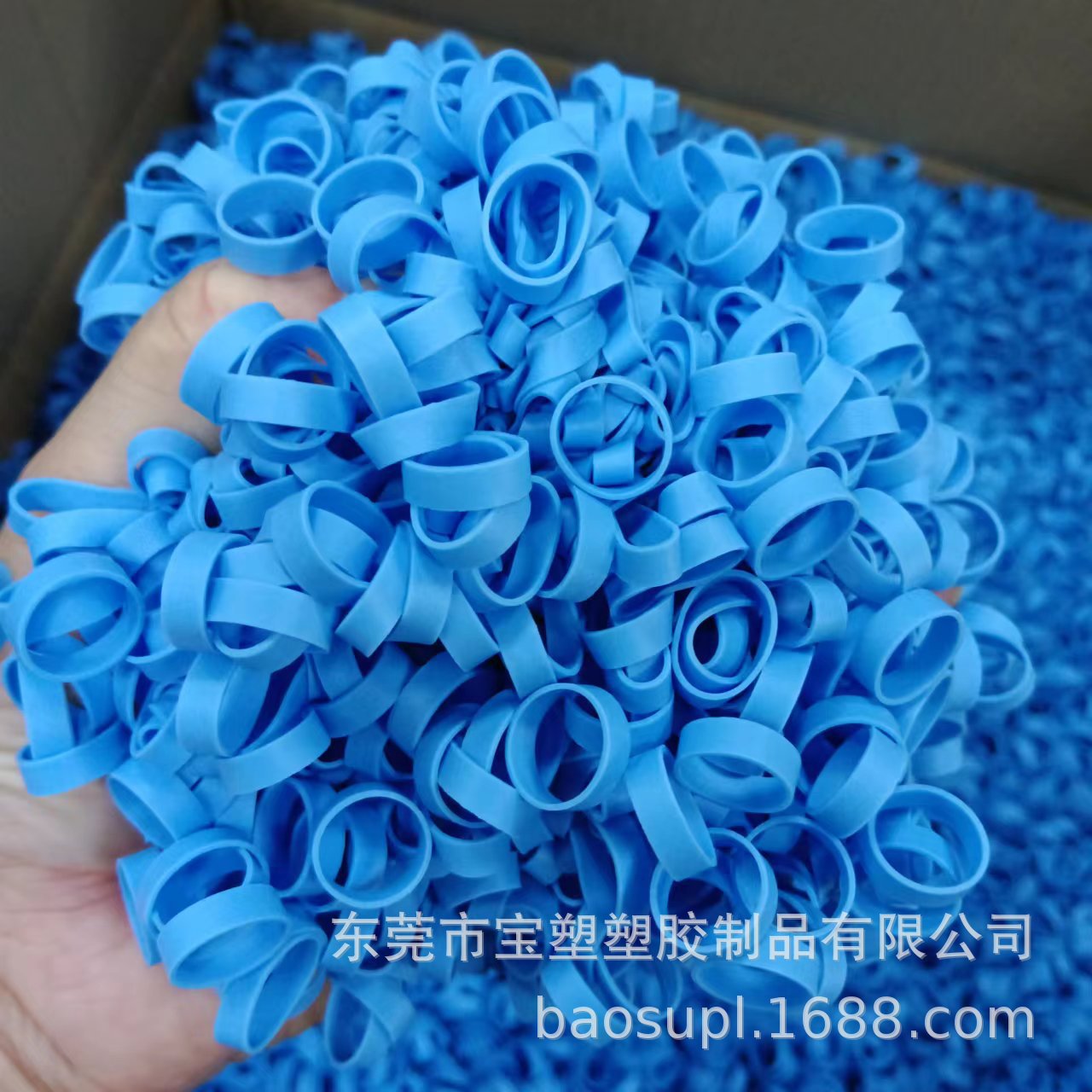 批发价硅胶扎线圈不硫化不断裂耐用耐高温蓝色 12*13.4*4.5 手工