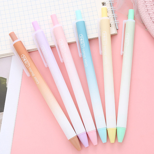 Heart's Desire Comes True, Pen with High-Quality Gradient Color, Student Pressable Neutral Pen, Office Stationery, Water-Based Pen, Signature Pen
