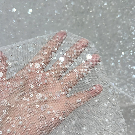 Explosions 3 plus 5 sequins bubble beads fabric embroidery lace fabric sequins trendy fashion clothing fabric fabric