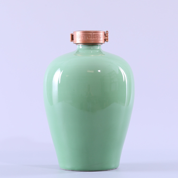 景德镇陶瓷酒瓶家用白酒小酒壶装酒坛子密封酒罐5斤青瓷酒壶家用