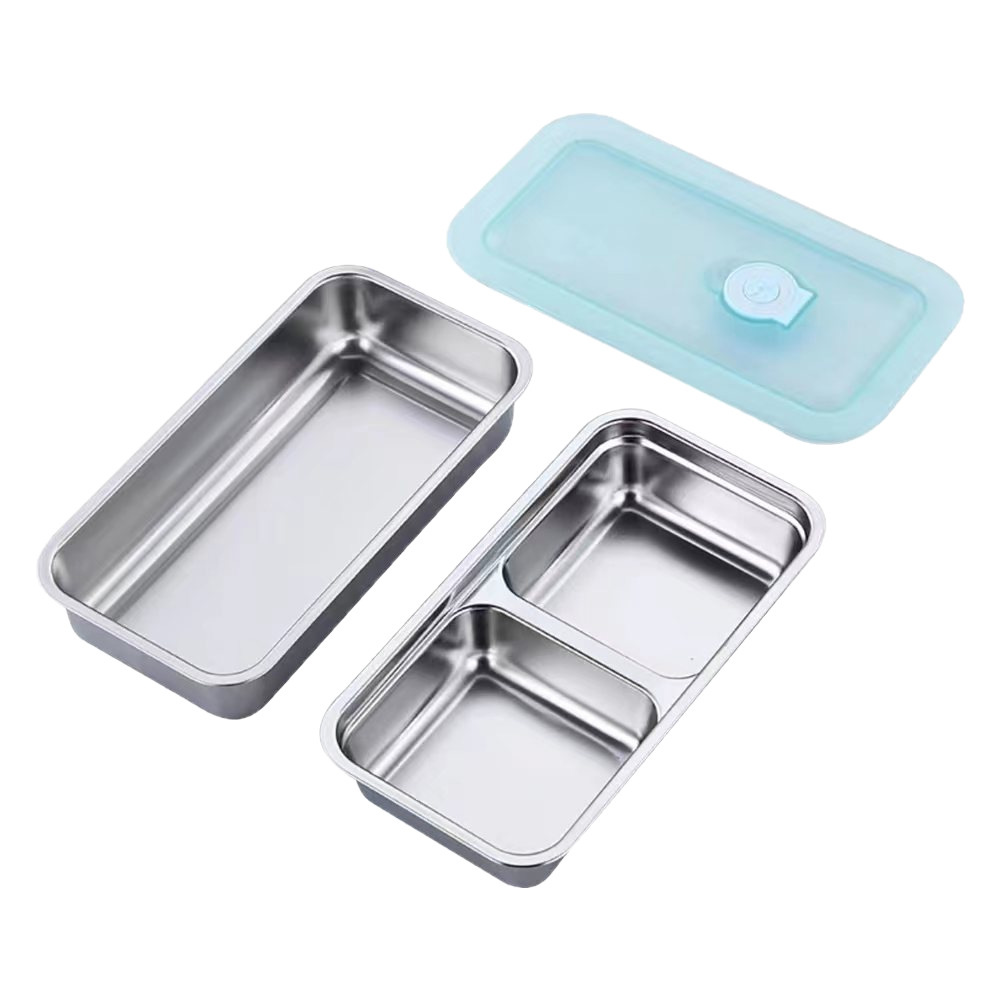 304 Stainless Steel Lunch Box Lunch Box Office Worker Lunch Box Snack Box Refrigerator Sealed Storage Box Compartment Lunch Box