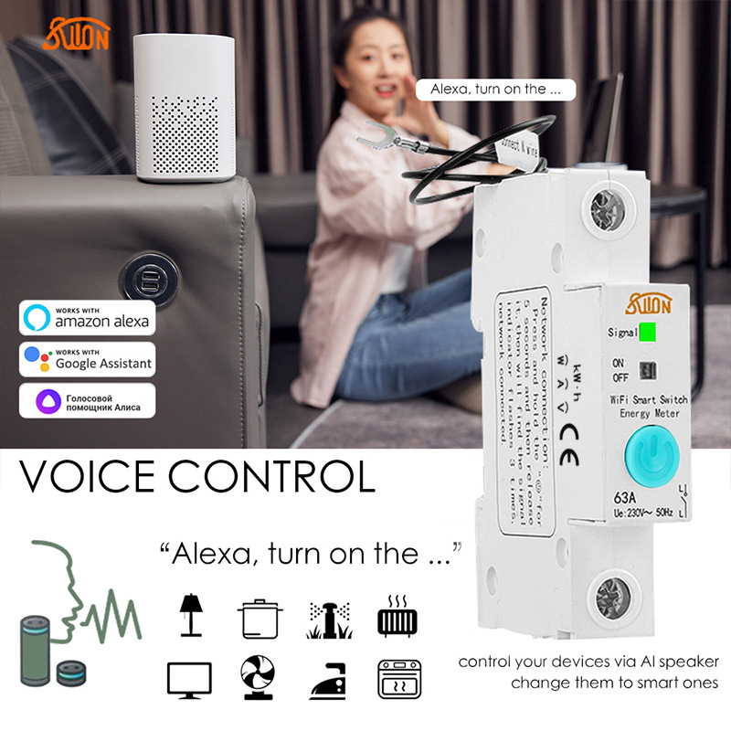 WIFI开关智能空开电流电压电量数据手机远程控制开关外贸专供