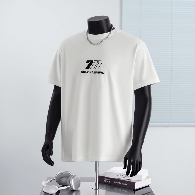 Fashionable Brand Men's Letter Print Couple Pure Cotton Short-Sleeved Bottoming Shirt T-Shirt Men's and Women's T-Shirt Bottoming Half-Sleeved Top