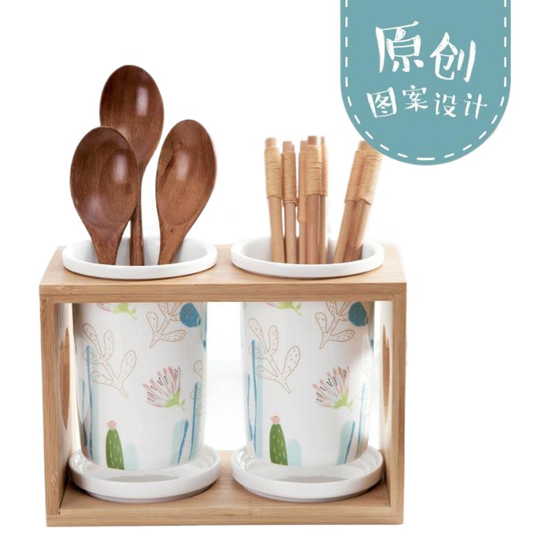 Cuchillo de cerámica para el hogar de estilo coreano, tenedor, cuchara, soporte de palillos, caja de palillos, soporte de palillos, estante de drenaje, vajilla, suministros de cocina