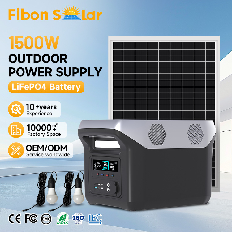 Fuente de Alimentación de Almacenamiento de Energía de Alta Potencia de 1500 W, 220 V, Sistema Solar para Exteriores, Fuente de Alimentación Móvil Portátil para Comercio Electrónico Transfronterizo