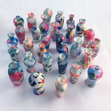 树脂复古小花瓶仿陶瓷插花桌面国风摆件DIY微景观模型装饰品配件