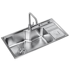 Xijin Manufacturer Round Wire Drawing 304 Stainless Steel Single Bowl Multi-functional Sink 8845 Stretched Dishwashing Plate