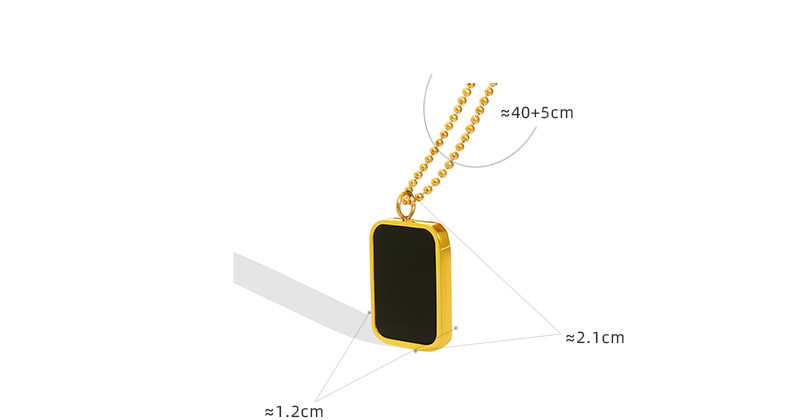 Fashion Geometric Black Pendant Titanium Steel Plated 18K Gold Necklace_colorza_1