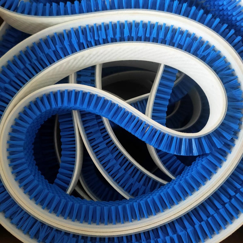 生産ラインクリーニングドライブベルトブラシ研磨ダストリング耐摩耗性厚みのある工業用ナイロン PU ベルトブラシ|undefined