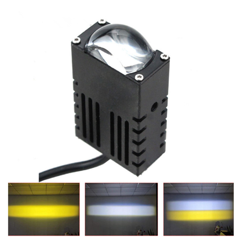 28W mini matriz láser faro blanco amarillo LED lente dual para motocicleta GM