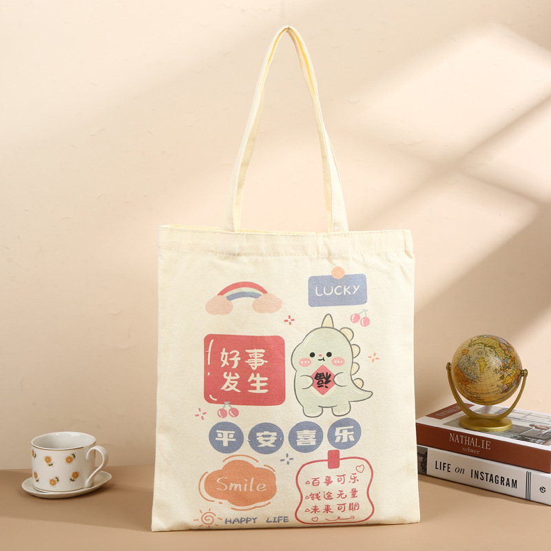 Bolsa de lona portátil personalizada ins Sensación avanzada Bolsa de lona en blanco de un solo hombro Escuela intensiva Impresión de logotipo publicitario