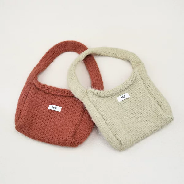 Cross-border hemming knitted small square bag women's handbag niche design mini handmade wool woven shoulder bag