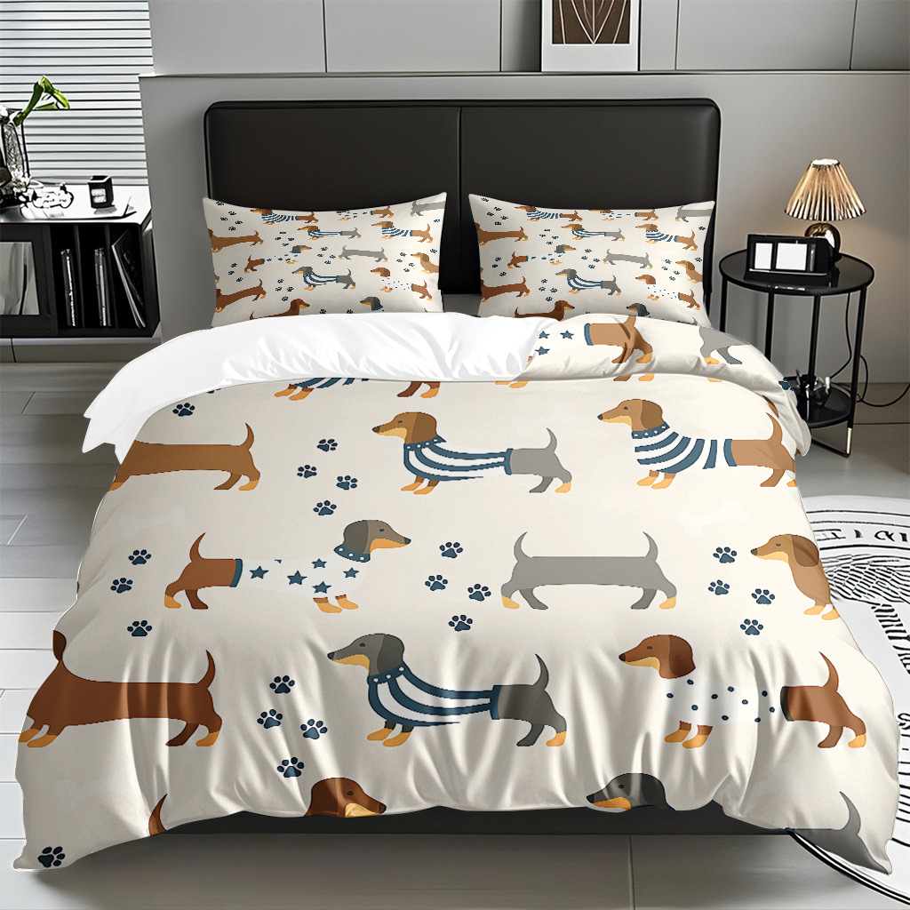 Fábrica directa para textiles caseros moles lindos cachorros impresión digital colcha colcha TEMU / JIT