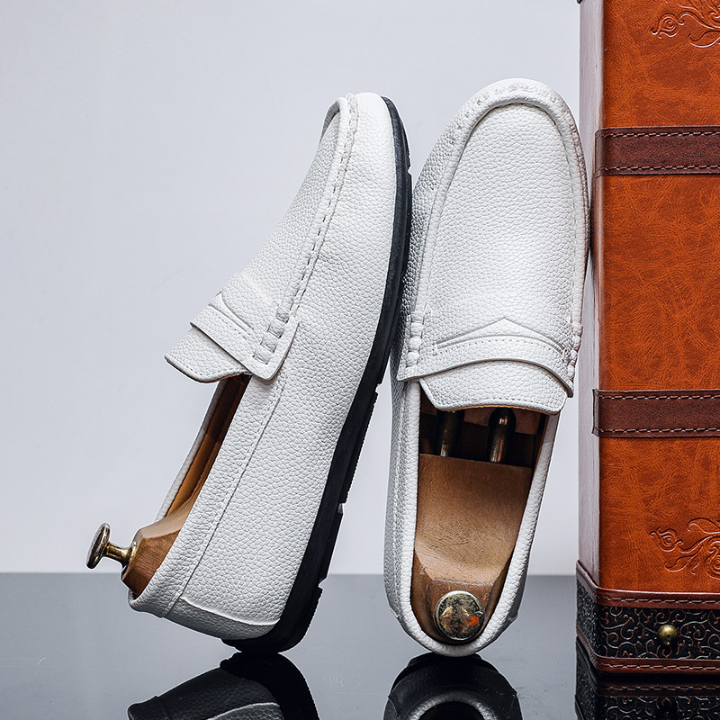 Men's Summer Breathable Loafers, British Style Casual Leather Slip-On Shoes, Old Money Style Casual Shoes