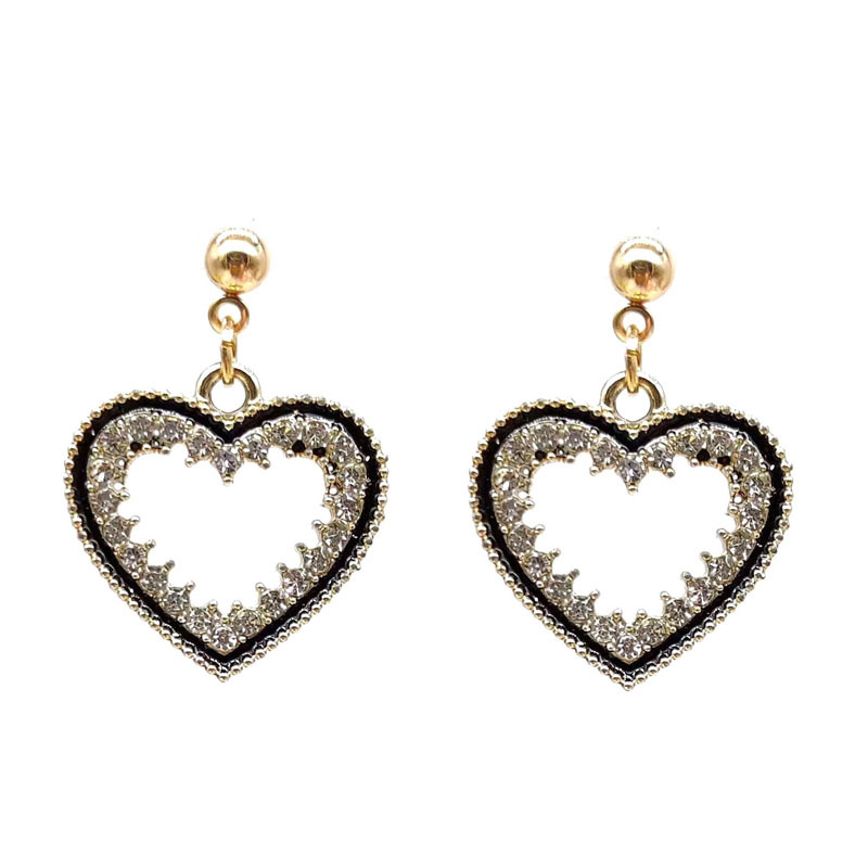 1 Pair Elegant Star Heart Shape Flower Alloy Plating Women's Drop Earrings display picture 2