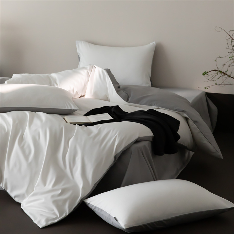 Cuatro estaciones Nantong algodón conjunto de cuatro piezas de color sólido lujo ligero alto sentido 60 algodón de lana larga delgado lujo ligero