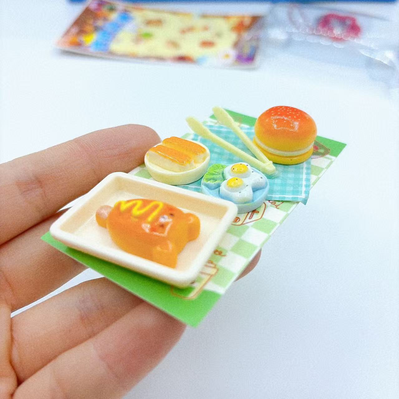Simulación de desayuno mochila colgante mochila colgante llave comida casera juego colgante creativo hamburguesas set de desayuno