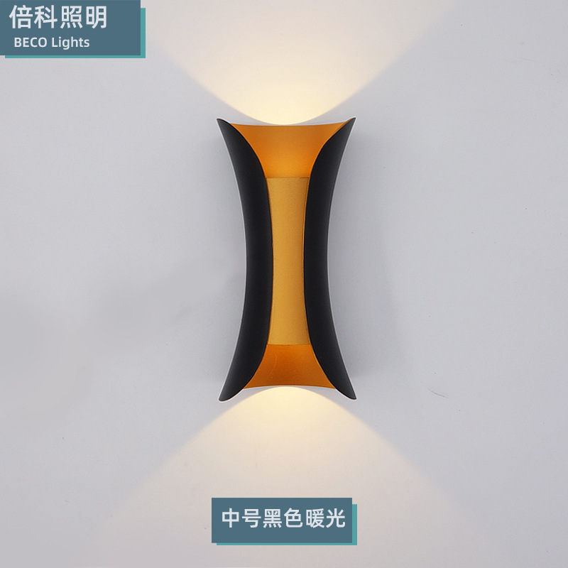 LED lámpara de pared impermeable al aire libre pared del hotel lámpara de pared exterior de doble cabeza poste de la puerta balcón doble cabeza pequeña cintura lámpara de pared al por mayor