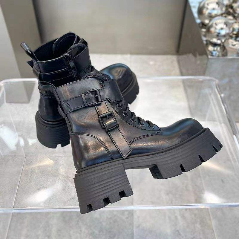 British Style Thick-Soled Height-Increasing Martin Boots for Women 2025 Autumn and Winter New Small Boots Sexy American Fashion Single Boots