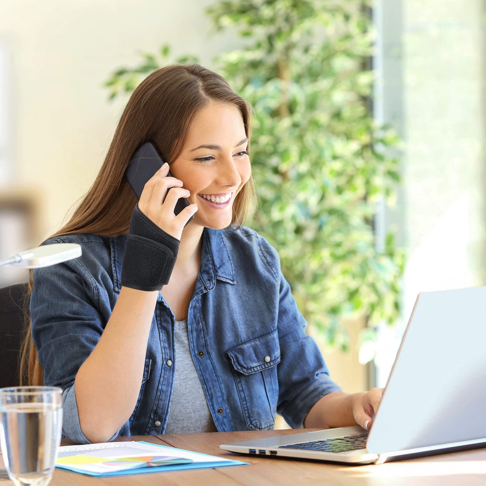 Soporte de muñeca para muñequera, soporte de día ajustable, pulsera de compresión para hombres y mujeres, mecanografía, pulsera para muñequera para muñequera para la mano derecha y la mano izquierda