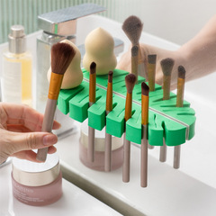 Creative Cross-border Makeup Brush Drying Rack Leaf-Shaped Wall Mount Storage Rack Beauty Brush Makeup Tool Cleaning Drying Stand