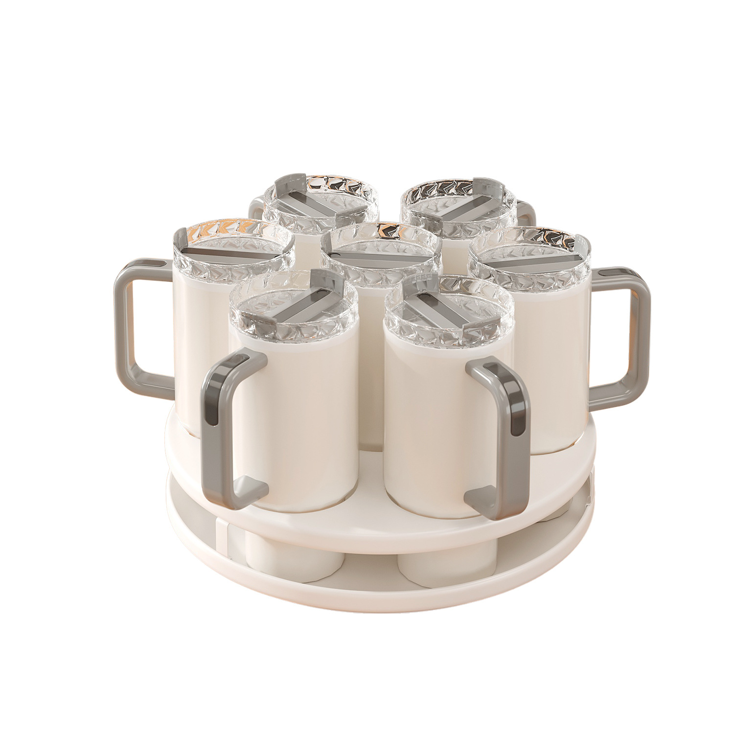 bandeja de drenaje de doble capa para el escritorio doméstico para colocar taza de calor en el marco de la taza de agua de la herradura de agua