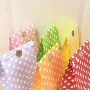 Ins Macarons Dot Paper Bag Candy Color Storage Small Card Packaging Gift Packaging Decorative Paper Bag Kraft Paper Bag
