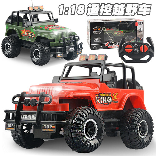 Cross-border 1:18 Four-Way Remote Control Off-Road Vehicle Lights Jeep Hummer Electric Remote Control Car Model Boy's Toy