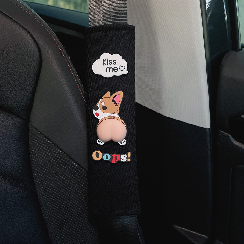 Protector de Hombro para Cinturón de Seguridad 1 Par de Diseño Animado Decorativo para Coche