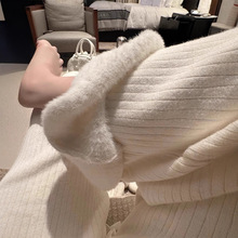 人间小暖炉内里仿貂绒羊毛拖地针织阔腿拖地长裤子女2025冬季新款