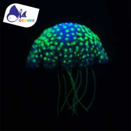 厂家批发水族装饰仿真荧光硅胶假水母摆件鱼缸造景用品水族箱观赏