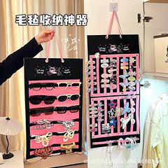 現物の子供の髪飾り収納壁掛けのカチューシャ付きのヘアピンの髪ひもの赤ちゃんのアクセサリーの展示棚のフェルトは袋を掛けます。