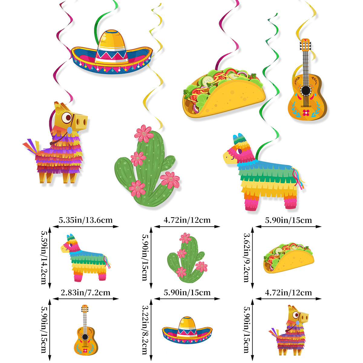 44g Weight Hanging flag Home Textiles & Decor Type Decorative Props Event & Party Supplies 1 Set Quantity Party, Festival Occasion Birthday Festival Cactus, Guitar, Letter Pattern IG Style Style Birthday IG Style Cactus Guitar Letter Paper Party Festival Decorative Props 2