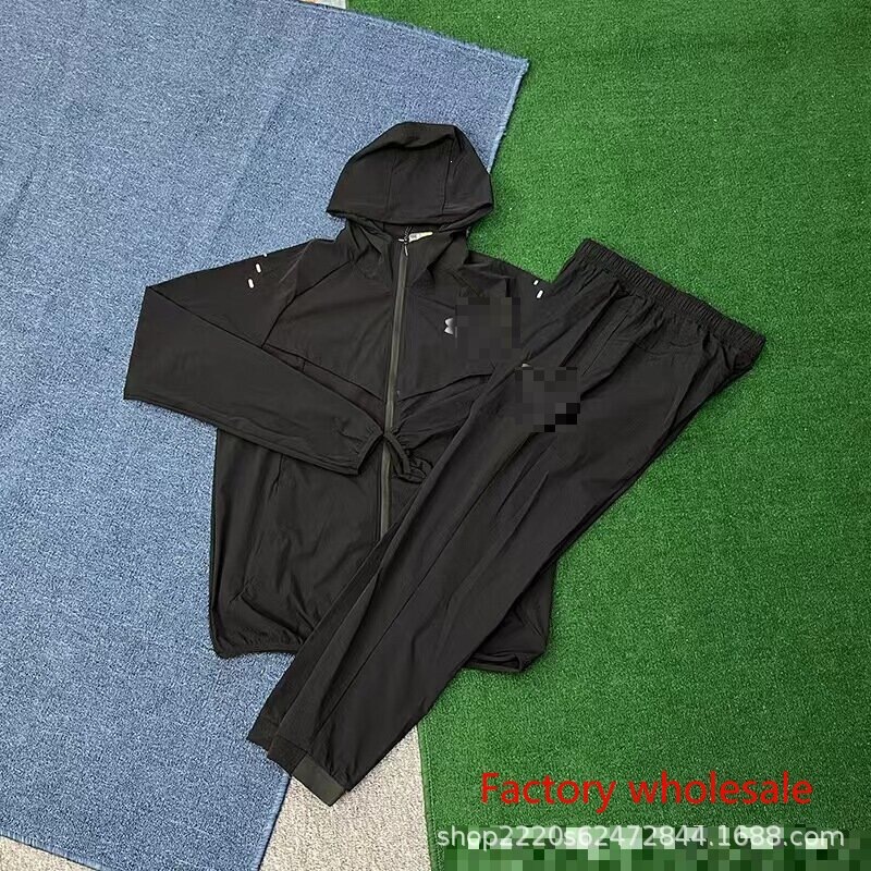 Brand Logo Cross-Border Spring and Autumn Outdoor Hooded Long-Sleeved Sports Suit Men's Breathable Quick-Drying Running Suit